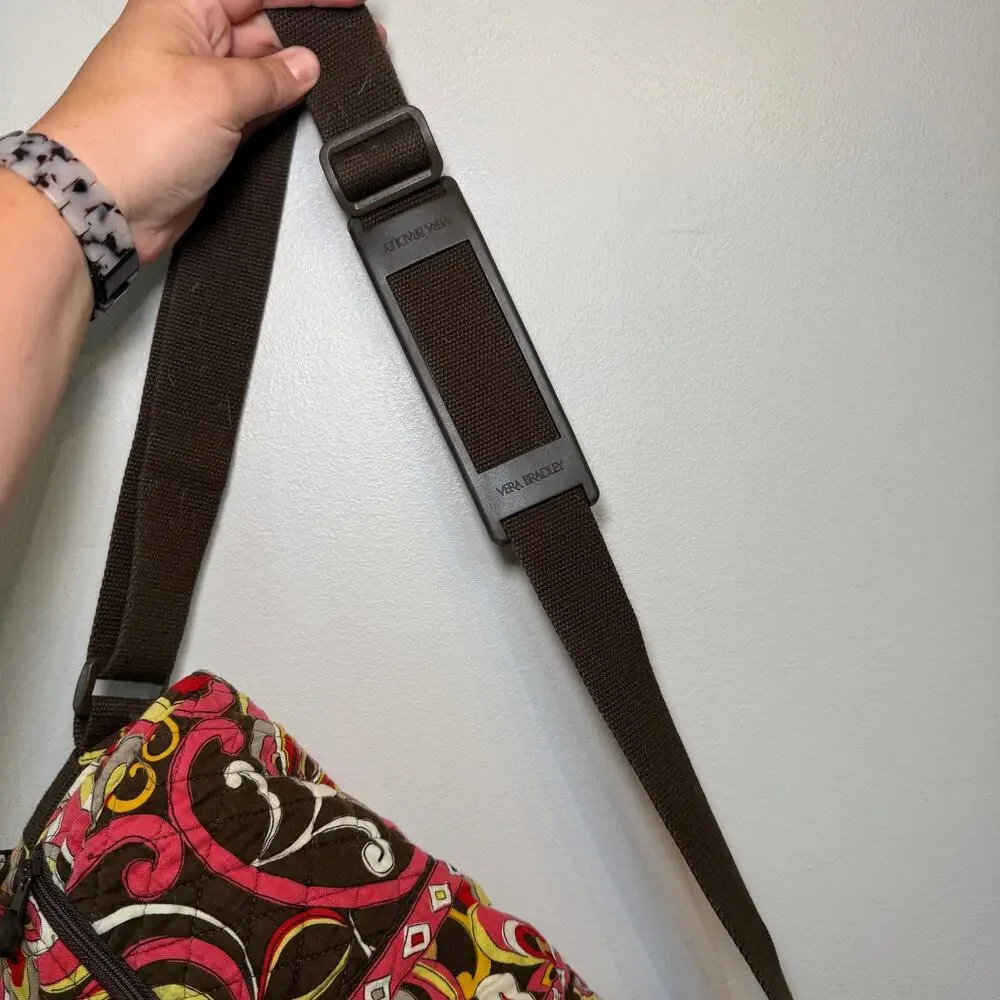 Vera Bradley Puccini Print Floral Laptop Crossbody Messenger Bag